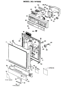 Escutcheon And Door parts for Kenmore Dishwasher 363.1410692 (3631410692, 363 1410692) from AppliancePartsPros.com