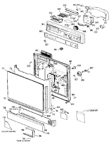 Escutcheon And Door parts for Kenmore Dishwasher 363.1410694 (3631410694, 363 1410694) from AppliancePartsPros.com