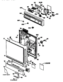 Escutcheon And Door parts for Kenmore Dishwasher 363.1414594 (3631414594, 363 1414594) from AppliancePartsPros.com