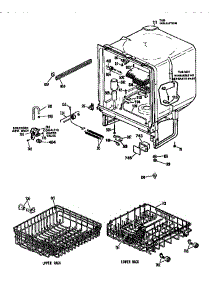 Tub And Racks parts for Kenmore Dishwasher 363.1414596 (3631414596, 363 1414596) from AppliancePartsPros.com