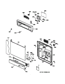 Escutcheon & Door Assembly parts for Kenmore Dishwasher 363.14194992 (36314194992, 363 14194992) from AppliancePartsPros.com
