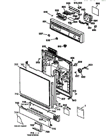 Escutcheon And Door Assembly parts for Kenmore Dishwasher 363.1435198 (3631435198, 363 1435198) from AppliancePartsPros.com