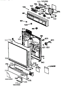 Escutcheon And Door parts for Kenmore Dishwasher 363.1435596 (3631435596, 363 1435596) from AppliancePartsPros.com