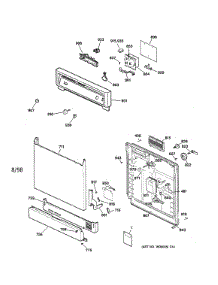 Escutcheon & Door Assembly parts for Kenmore Dishwasher 363.14371791 (36314371791, 363 14371791) from AppliancePartsPros.com