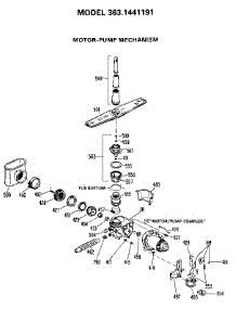 Pump And Motor parts for Kenmore Dishwasher 363.1441191 (3631441191, 363 1441191) from AppliancePartsPros.com