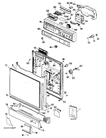 Escutcheon And Door parts for Kenmore Dishwasher 363.1441590 (3631441590, 363 1441590) from AppliancePartsPros.com
