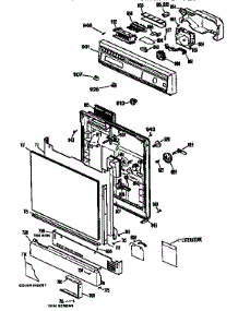 Escutcheon And Door parts for Kenmore Dishwasher 363.1444193 (3631444193, 363 1444193) from AppliancePartsPros.com