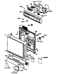 Escutcheon And Door parts for Kenmore Dishwasher 363.1444596 (3631444596, 363 1444596) from AppliancePartsPros.com