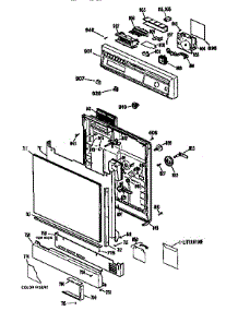Escutcheon And Door Assembly parts for Kenmore Dishwasher 363.1444897 (3631444897, 363 1444897) from AppliancePartsPros.com
