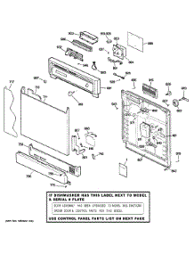 Escutcheon & Door Assembly parts for Kenmore Dishwasher 363.15461793 (36315461793, 363 15461793) from AppliancePartsPros.com