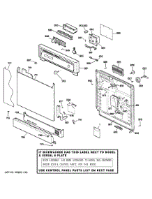 Escutcheon & Door Assembly parts for Kenmore Dishwasher 363.15489000 (36315489000, 363 15489000) from AppliancePartsPros.com