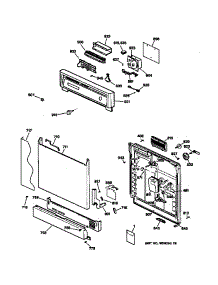 Escutcheon & Door Assembly parts for Kenmore Dishwasher 363.15655893 (36315655893, 363 15655893) from AppliancePartsPros.com