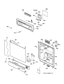Escutcheon & Door Assembly parts for Kenmore Dishwasher 363.15672000 (36315672000, 363 15672000) from AppliancePartsPros.com