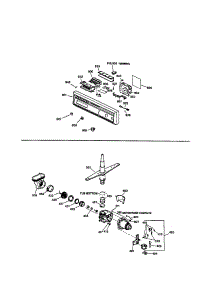Escutcheon And Motor Pump Mechanism parts for Kenmore Dishwasher 363.16569790 (36316569790, 363 16569790) from AppliancePartsPros.com