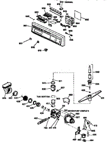 Escutcheon / Motor Pump Assy parts for Kenmore Dishwasher 363.1656992 (3631656992, 363 1656992) from AppliancePartsPros.com
