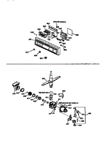 Escutcheon & Motor Pump Mechanism parts for Kenmore Dishwasher 363.1656993 (3631656993, 363 1656993) from AppliancePartsPros.com