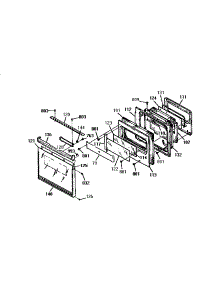 Door Section parts for Kenmore Wall Oven 363.4803993 (3634803993, 363 4803993) from AppliancePartsPros.com