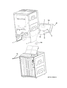 Cabinet (3) parts for Kenmore Washer Dryer Combo 363.61532110 (36361532110, 363 61532110) from AppliancePartsPros.com