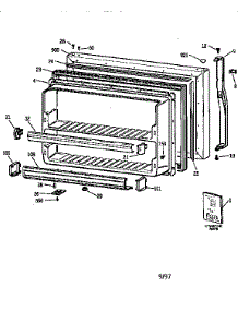 Freezer Door parts for Kenmore Refrigerator 363.78965890 (36378965890, 363 78965890) from AppliancePartsPros.com