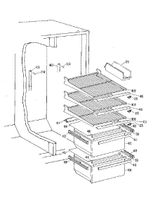 Fresh Food Shelves parts for Kenmore Refrigerator 363.8400416 (3638400416, 363 8400416) from AppliancePartsPros.com