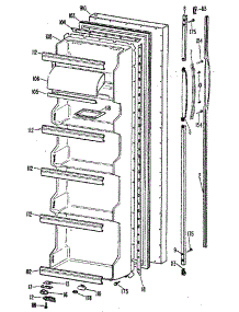 Fresh Food Door parts for Kenmore Refrigerator 363.8500411 (3638500411, 363 8500411) from AppliancePartsPros.com