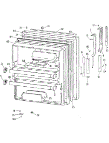 Fresh Food Door parts for Kenmore Refrigerator 363.8798510 (3638798510, 363 8798510) from AppliancePartsPros.com