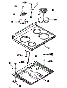 Main Top Section parts for Kenmore Range 363.9324190 (3639324190, 363 9324190) from AppliancePartsPros.com