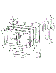 Freezer Door parts for Kenmore Refrigerator 363.9615683 (3639615683, 363 9615683) from AppliancePartsPros.com