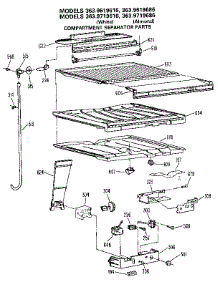 Comparment Separator / Divider Block parts for Kenmore Refrigerator 363.9619686 (3639619686, 363 9619686) from AppliancePartsPros.com