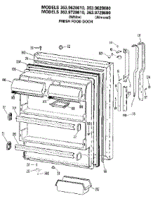 Fresh Food Door parts for Kenmore Refrigerator 363.9628610 (3639628610, 363 9628610) from AppliancePartsPros.com