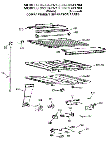 Compartment Separator parts for Kenmore Refrigerator 363.9631783 (3639631783, 363 9631783) from AppliancePartsPros.com