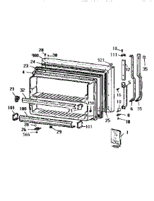 Freezer Door parts for Kenmore Refrigerator 363.9659612 (3639659612, 363 9659612) from AppliancePartsPros.com