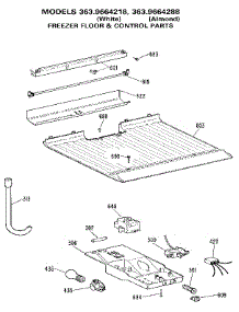 Freezer Floor & Control parts for Kenmore Refrigerator 363.9664288 (3639664288, 363 9664288) from AppliancePartsPros.com