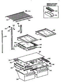 Shelf parts for Kenmore Refrigerator 363.9671671 (3639671671, 363 9671671) from AppliancePartsPros.com