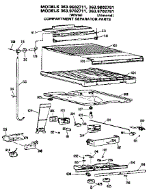 Compartment Separator parts for Kenmore Refrigerator 363.9702781 (3639702781, 363 9702781) from AppliancePartsPros.com