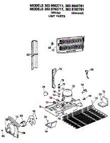 Unit parts for Kenmore Refrigerator 363.9702781 (3639702781, 363 9702781) from AppliancePartsPros.com