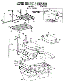 Shelf parts for Kenmore Refrigerator 363.9712716 (3639712716, 363 9712716) from AppliancePartsPros.com