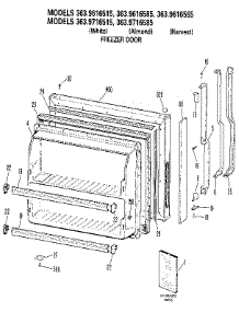 Freezer Door parts for Kenmore Refrigerator 363.9716515 (3639716515, 363 9716515) from AppliancePartsPros.com