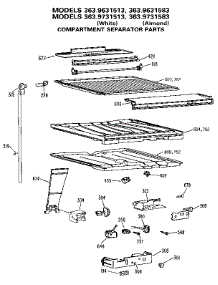 Compartment Separator parts for Kenmore Refrigerator 363.9731583 (3639731583, 363 9731583) from AppliancePartsPros.com