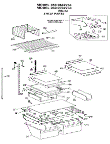 Shelf parts for Kenmore Refrigerator 363.9732753 (3639732753, 363 9732753) from AppliancePartsPros.com