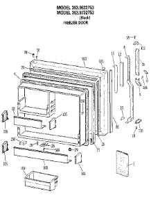 Freezer Door parts for Kenmore Refrigerator 363.9732753 (3639732753, 363 9732753) from AppliancePartsPros.com
