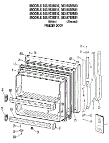 Freezer Door parts for Kenmore Refrigerator 363.9738510 (3639738510, 363 9738510) from AppliancePartsPros.com
