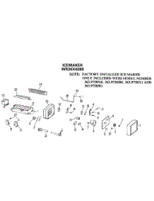 Icemaker parts for Kenmore Refrigerator 363.9738581 (3639738581, 363 9738581) from AppliancePartsPros.com