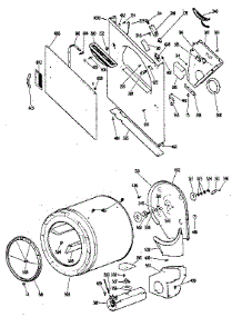 Cabinet Front, Drum, Duct Asm. parts for Kenmore Dryer 363.DDE8200GAL (363DDE8200GAL, 363 DDE8200GAL) from AppliancePartsPros.com