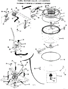 Tubs Water Valvelid Switch parts for Kenmore Washer Dryer Combo 417.89190620 (41789190620, 417 89190620) from AppliancePartsPros.com