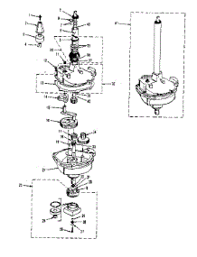 Transmission, Water Seal, Lower Bearing Asmy. parts for Kenmore Washer Dryer Combo 417.89390810 (41789390810, 417 89390810) from AppliancePartsPros.com