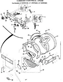 Console Controls Drum parts for Kenmore Washer Dryer Combo 417.89395600 (41789395600, 417 89395600) from AppliancePartsPros.com