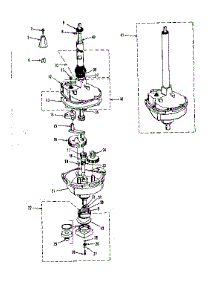 Transmission, Water Seal, Lower Bearing Asmy. parts for Kenmore Washer Dryer Combo 417.89690820 (41789690820, 417 89690820) from AppliancePartsPros.com