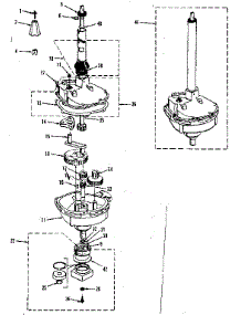 Transmission, Water Seal, Lower Bearing Asmy. parts for Kenmore Washer Dryer Combo 417.89695730 (41789695730, 417 89695730) from AppliancePartsPros.com