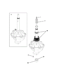 Transmission parts for Kenmore Washer Dryer Combo 417.92702200 (41792702200, 417 92702200) from AppliancePartsPros.com